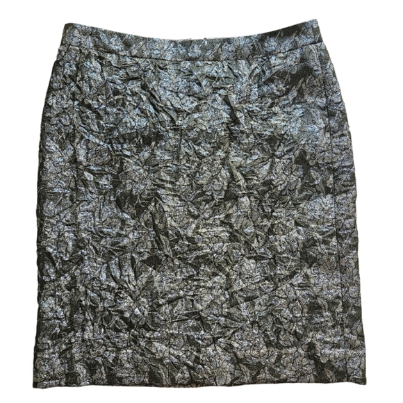 J.Crew Jacquard Metallic Floral Crinke Skirt - Picture 3 of 8